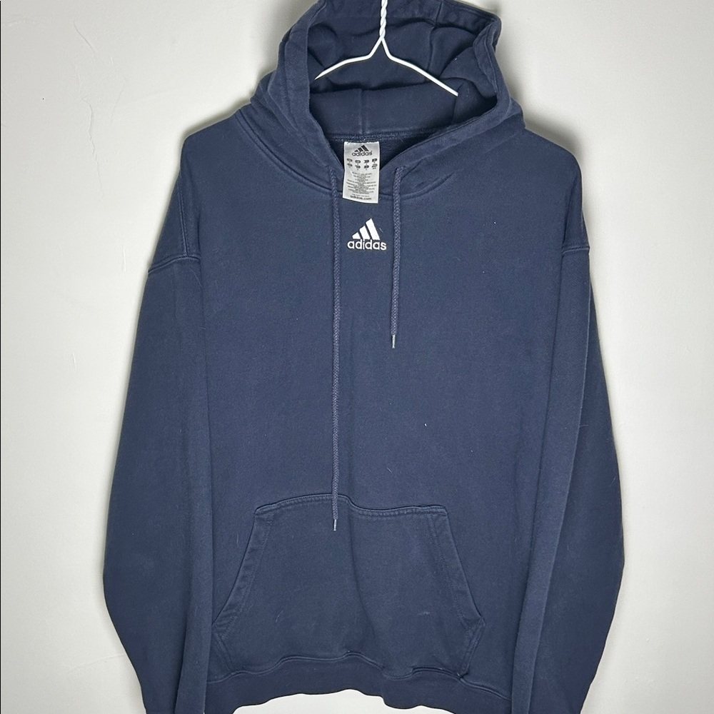 Vintage Adidas Dark Blue Pullover Hoodie